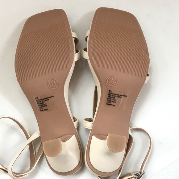 A NEW DAY Irena Strappy Heeled Sandals Low Heels Cream Women’s Size 6.5 - Picture 13 of 16